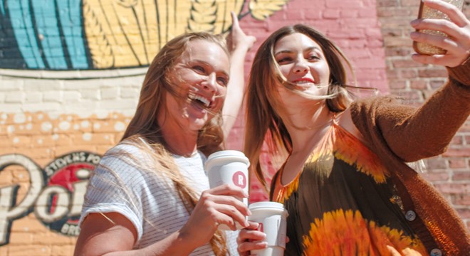 Two women taking a selfie