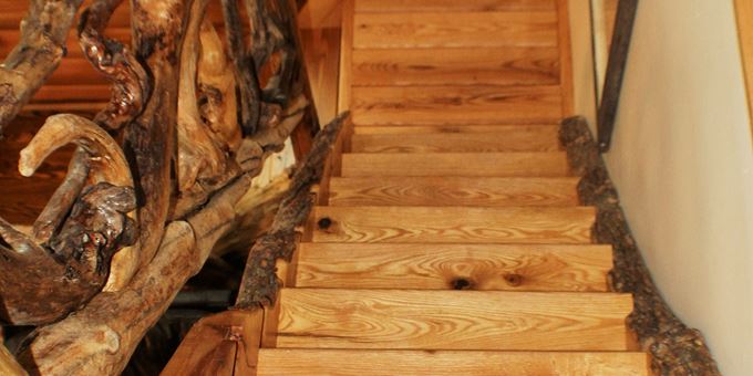 Hand carved stairwell